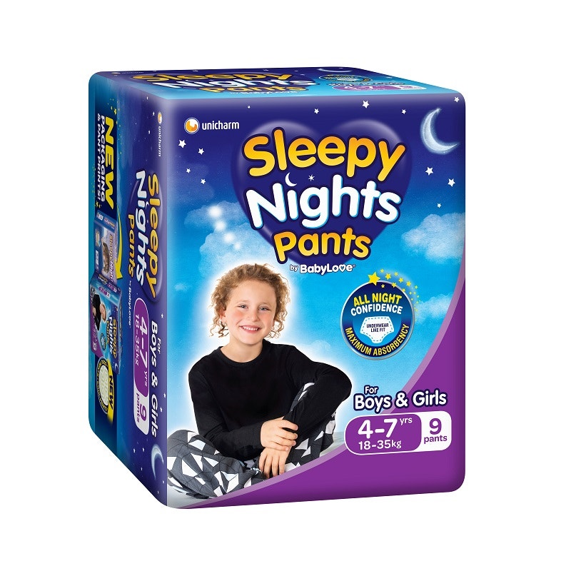 BabyLove Sleepy Nights Pants 4 to 7 Years (18 to 35kg) X 9