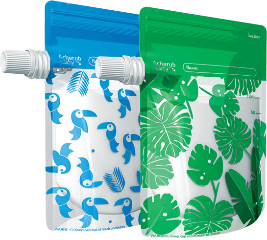 Cherub Baby 趣乐贝比 On the Go 特别版婴儿辅食袋 10个（图坎蓝&雨林绿）