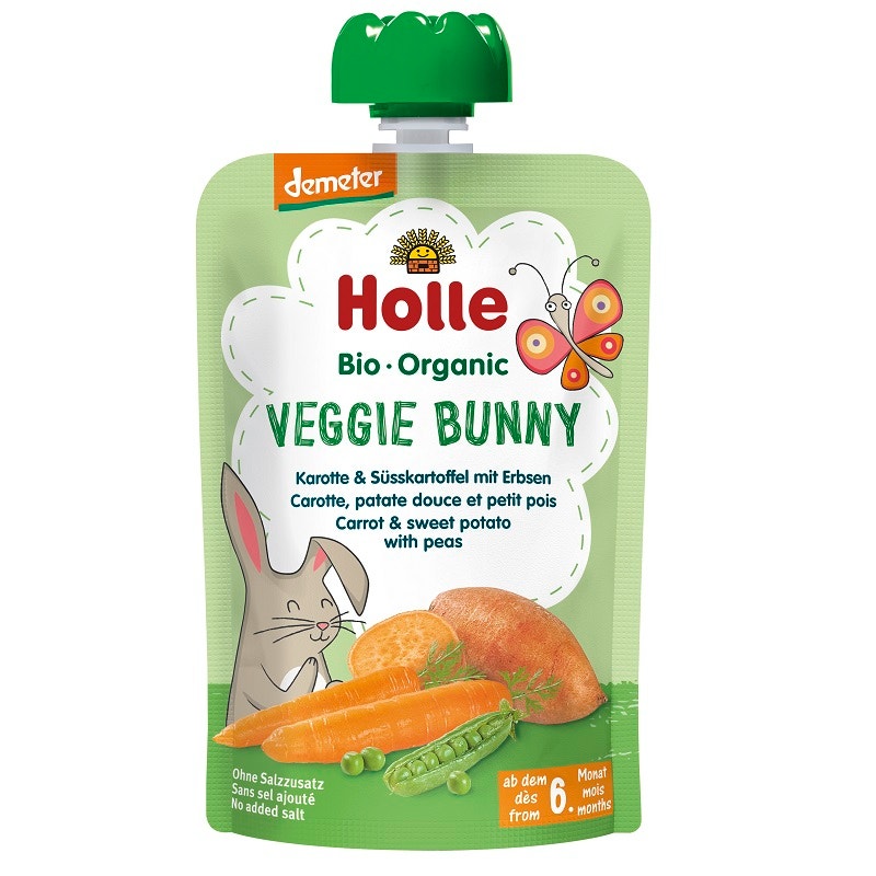 Holle 泓乐 有机果泥 胡萝卜+甘薯+豌豆 吸吸乐（6个月以上）100g