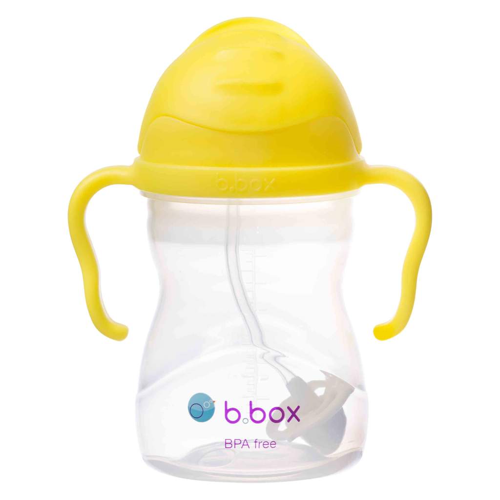 B.box婴幼儿重力球吸管杯 防漏（柠檬黄）240ml  新版