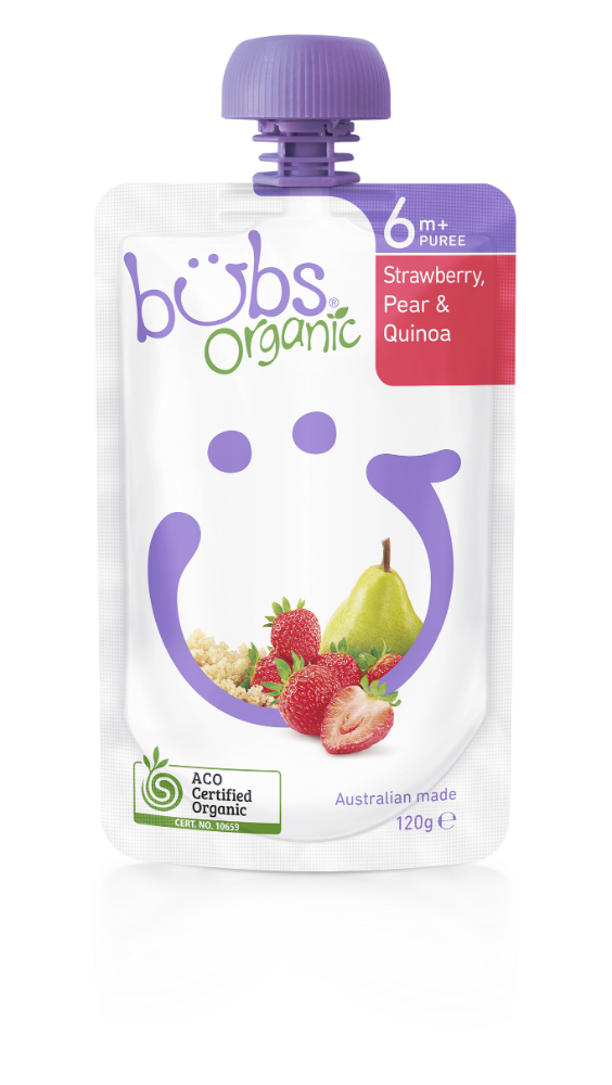 Bubs 有机婴儿辅食 草莓+梨+藜麦水果泥 6个月+ 120g
