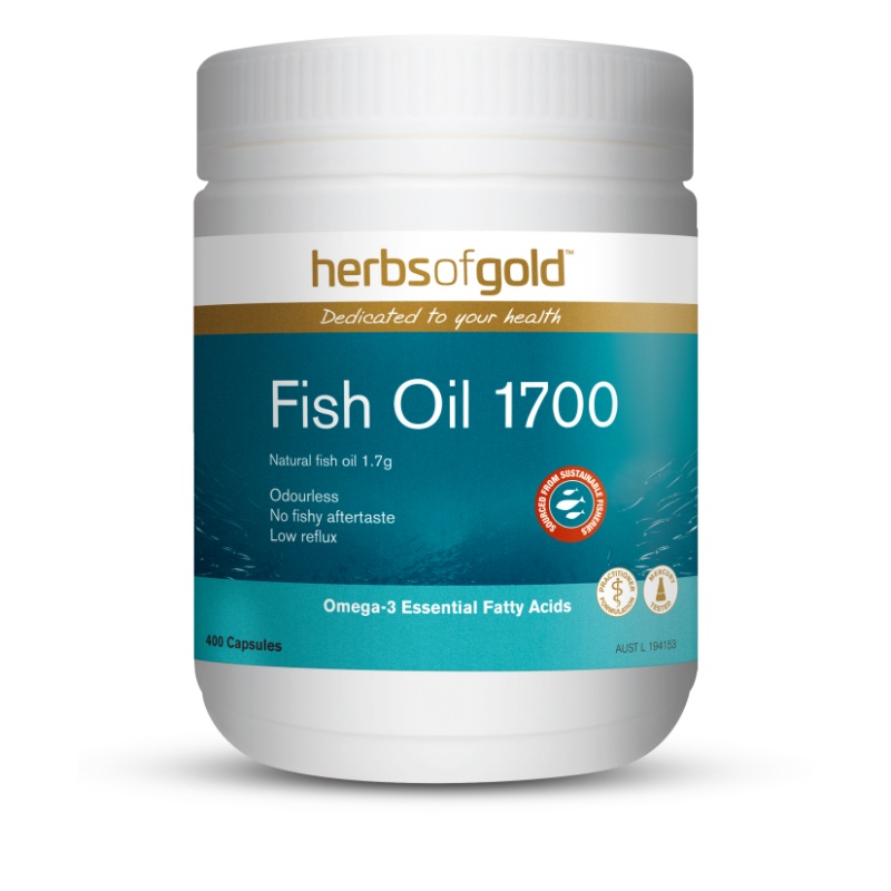 Herbs of Gold 1700mg高含量无腥深海鱼油胶囊 400粒