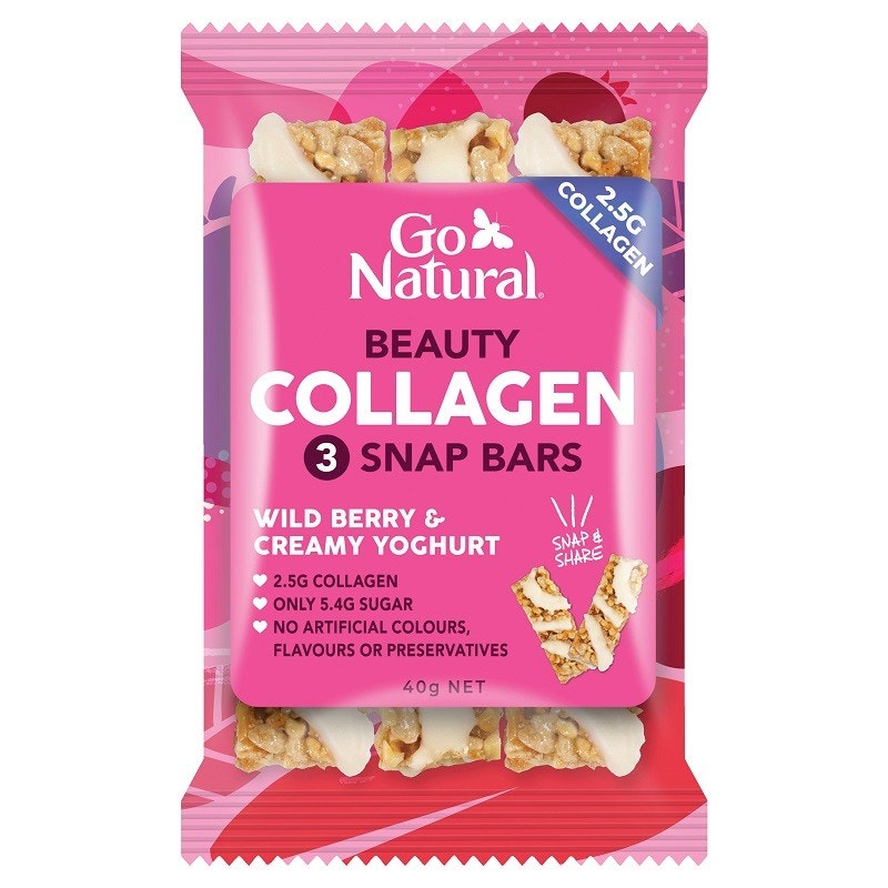 Go Natural 胶原蛋白美容养颜能量棒 40g X 10（野生浆果和奶油酸奶）