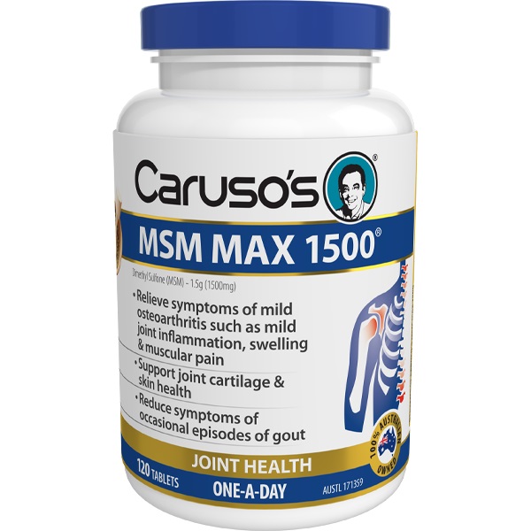 Caruso s NatUral Health 1500mg二甲基砜（MSM）保护骨关节疼痛片 120片