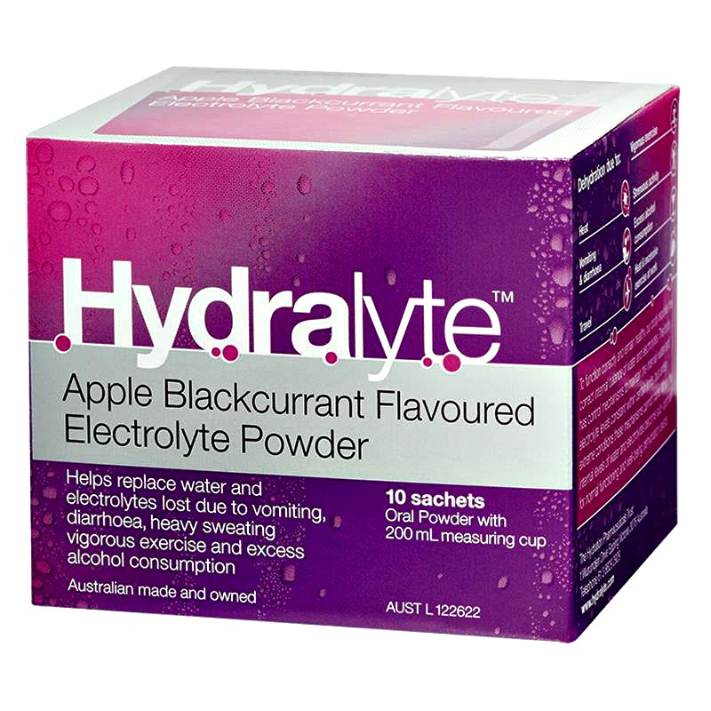 Hydralyte 苹果 黑加仑味电解质颗粒冲剂 10*5g 包（适合游客、成人运动性脱水、过量饮酒引起的脱水）