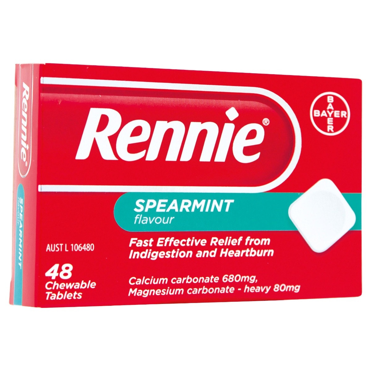 Rennie 抗胃酸溃疡胃痛咀嚼片 48片