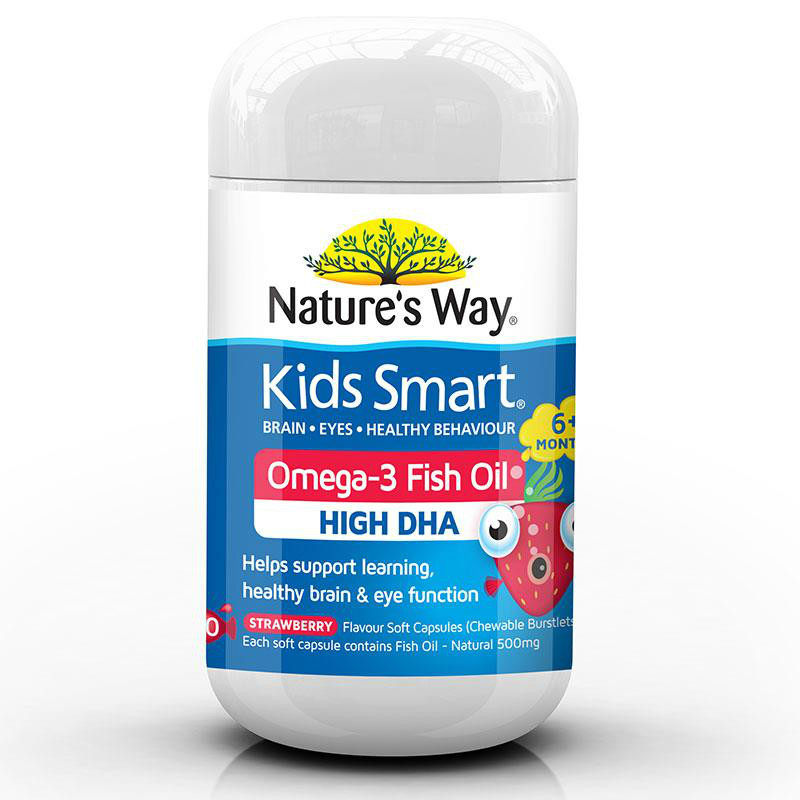 Nature's Way 佳思敏 幼儿开发智力Omega3鱼油胶囊 50片 （草莓味）