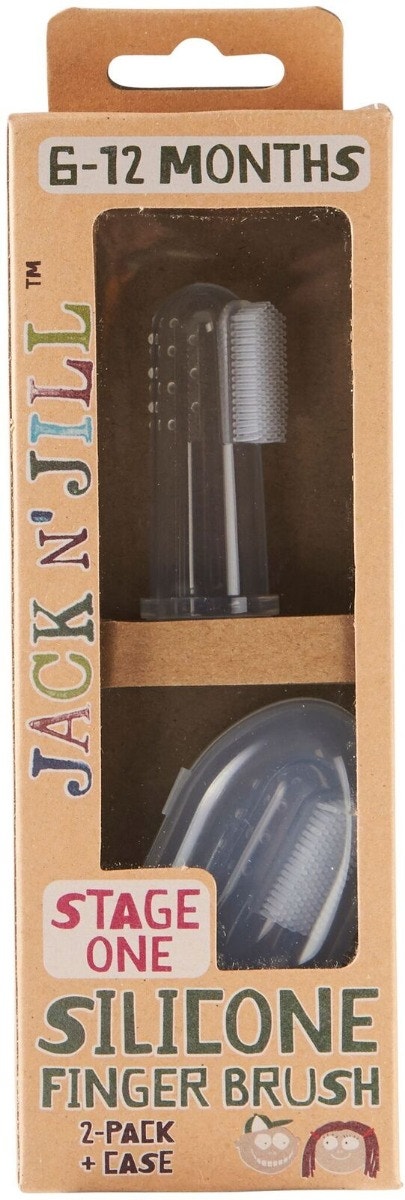 Jack N  Jill 婴幼儿硅胶手指牙刷 6-12个月食品级硅胶 2支