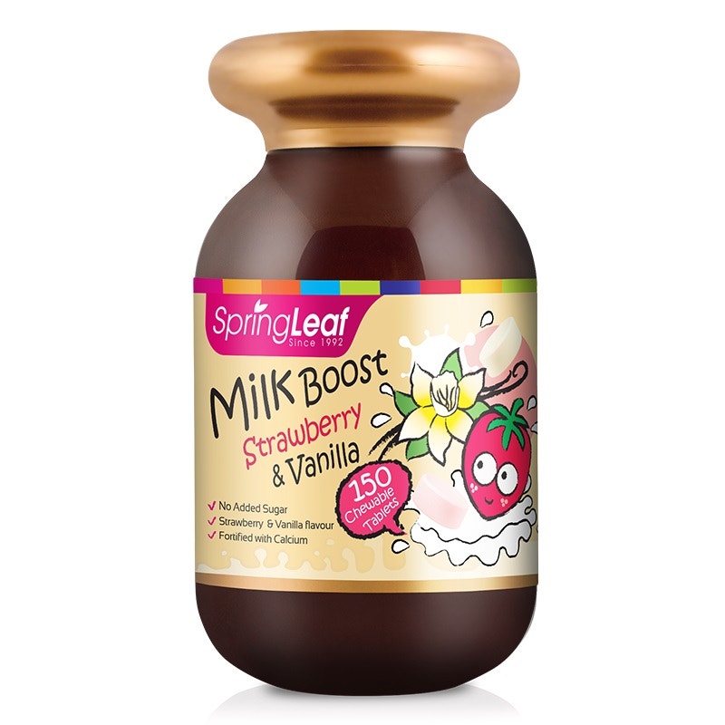 Spring Leaf 儿童高钙咀嚼奶片 150片 草莓香草味 不含糖