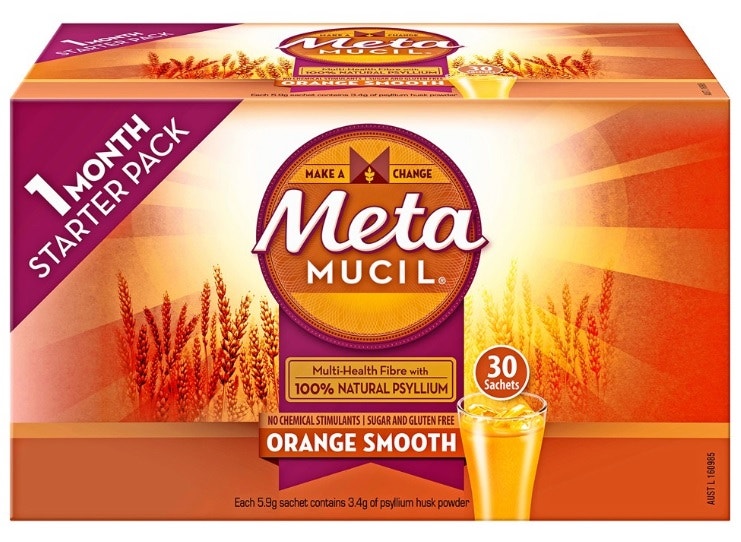 Metamucil 吸油纤维素膳食纤维粉 香橙味 30包 独立包装 (无糖零脂肪)