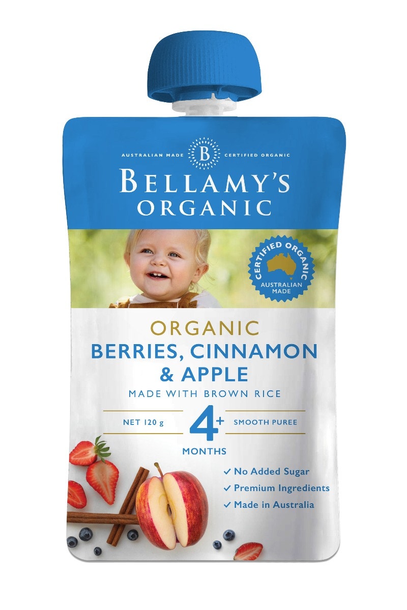 Bellamy's 贝拉米 婴幼儿有机浆果肉桂苹果水果泥 120g（4个月以上）