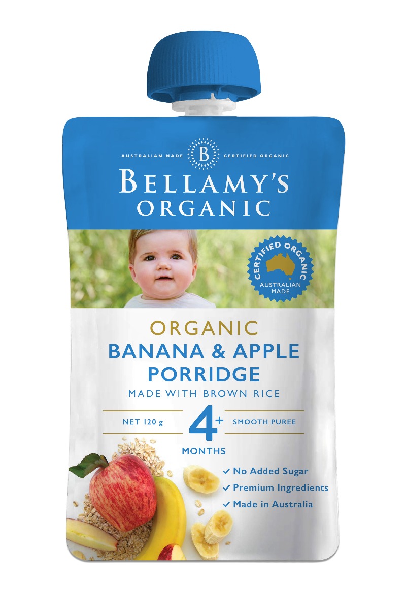 Bellamy's 贝拉米 婴幼儿辅食有机香蕉苹果麦片果泥 120g