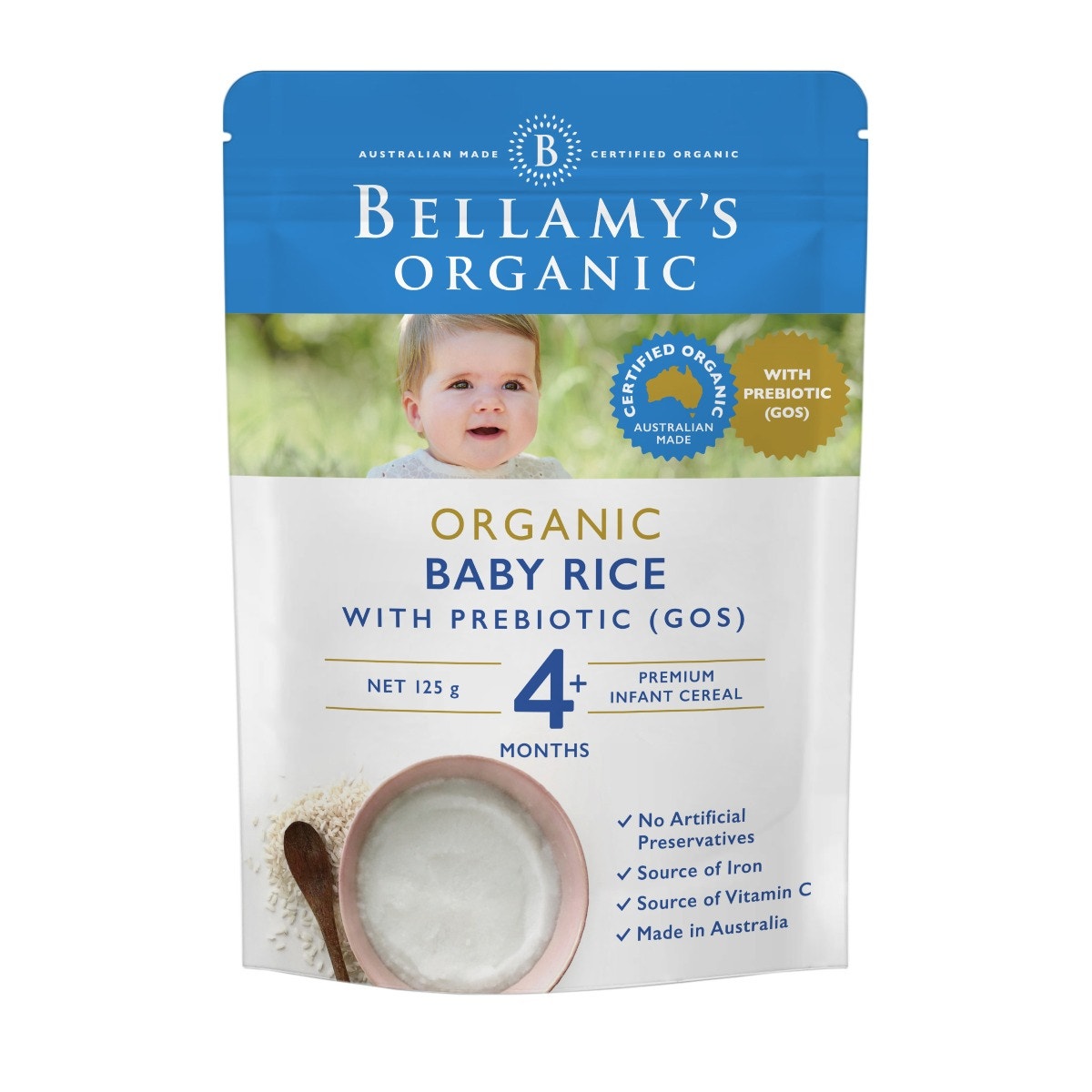 Bellamys 贝拉米 有机婴幼儿米粉米糊 宝宝辅食 4个月以上 125g