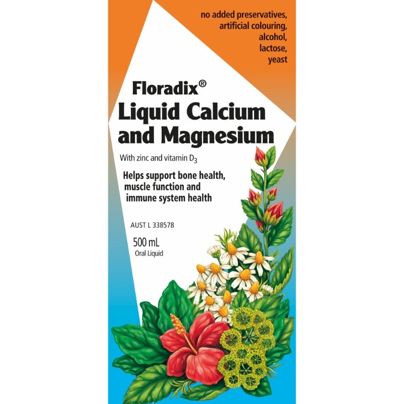 Floradix 铁元 钙镁锌维生素D果蔬营养液（骨骼强健）500ml