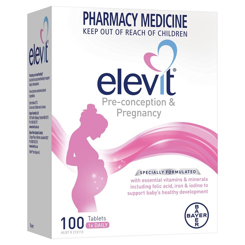 Elevit 爱乐维 备孕 孕妇孕期复合维生素叶酸片 100片