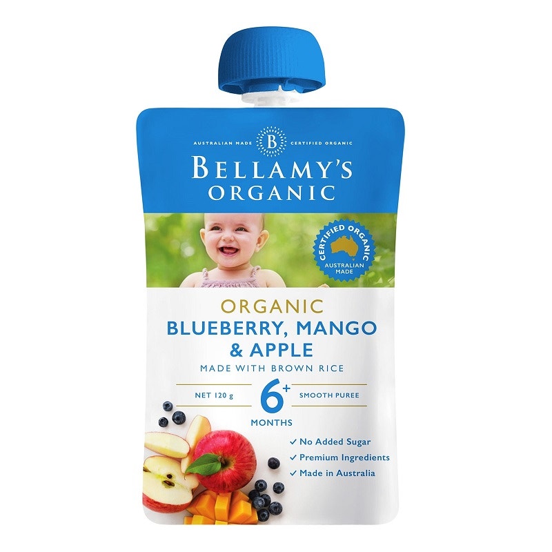 Bellamys 贝拉米 婴幼儿辅食有机芒果蓝莓苹果泥水果泥 4个月以上 90g