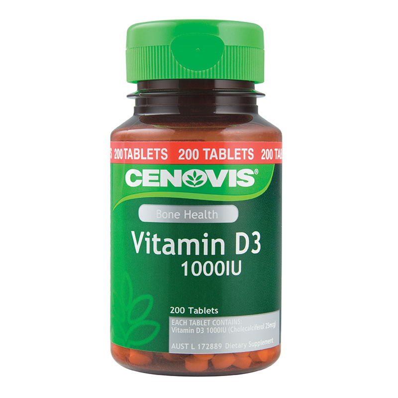 CENOVIS 高含量维生素D3片 200片 （维护正常骨钙代谢保持健康的神经和肌肉力量和免疫系统）