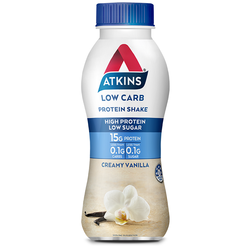 AtKins 即饮减肥营养代餐奶昔  6*330ml 香草味 每份仅含0 1g碳水