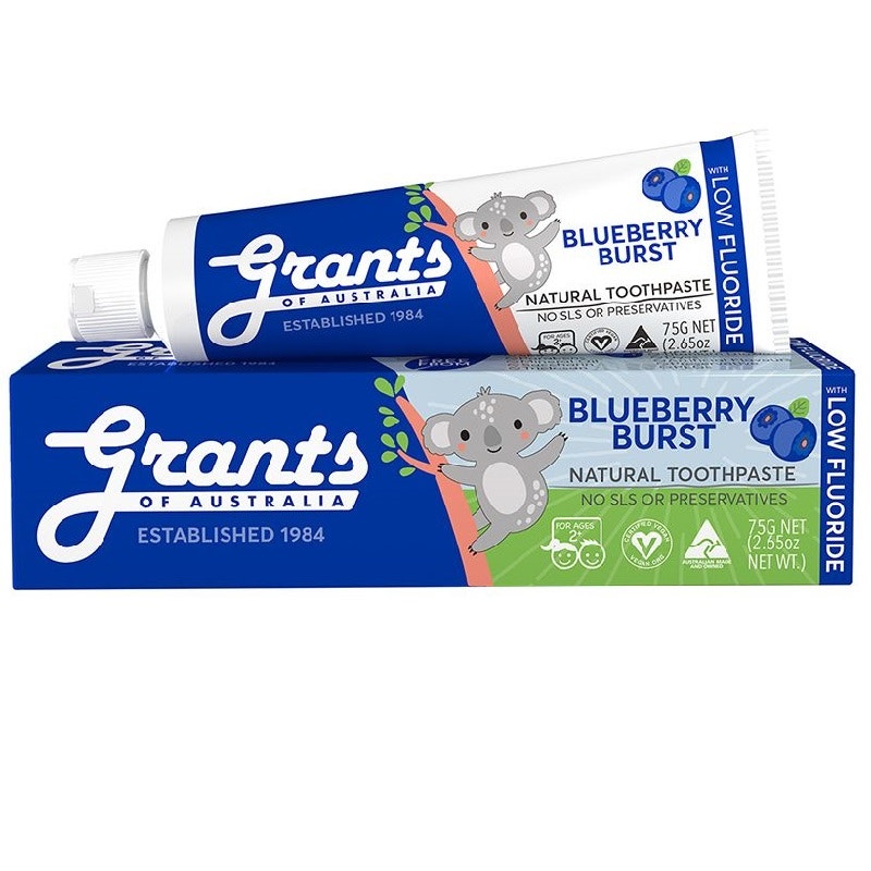 Grants of Australia 儿童天然牙膏 低氟 蓝莓味 75g