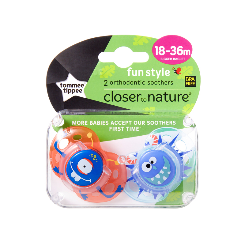 Tommee Tippee CTN Fun Style Soother 18 to 36 Months X 2 (Assorted Designs Colours)