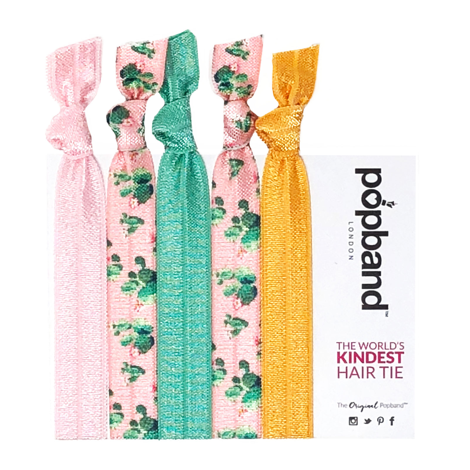 Popband London  亚利桑那州 潮流束发圈 加宽不伤发皮筋 5个装