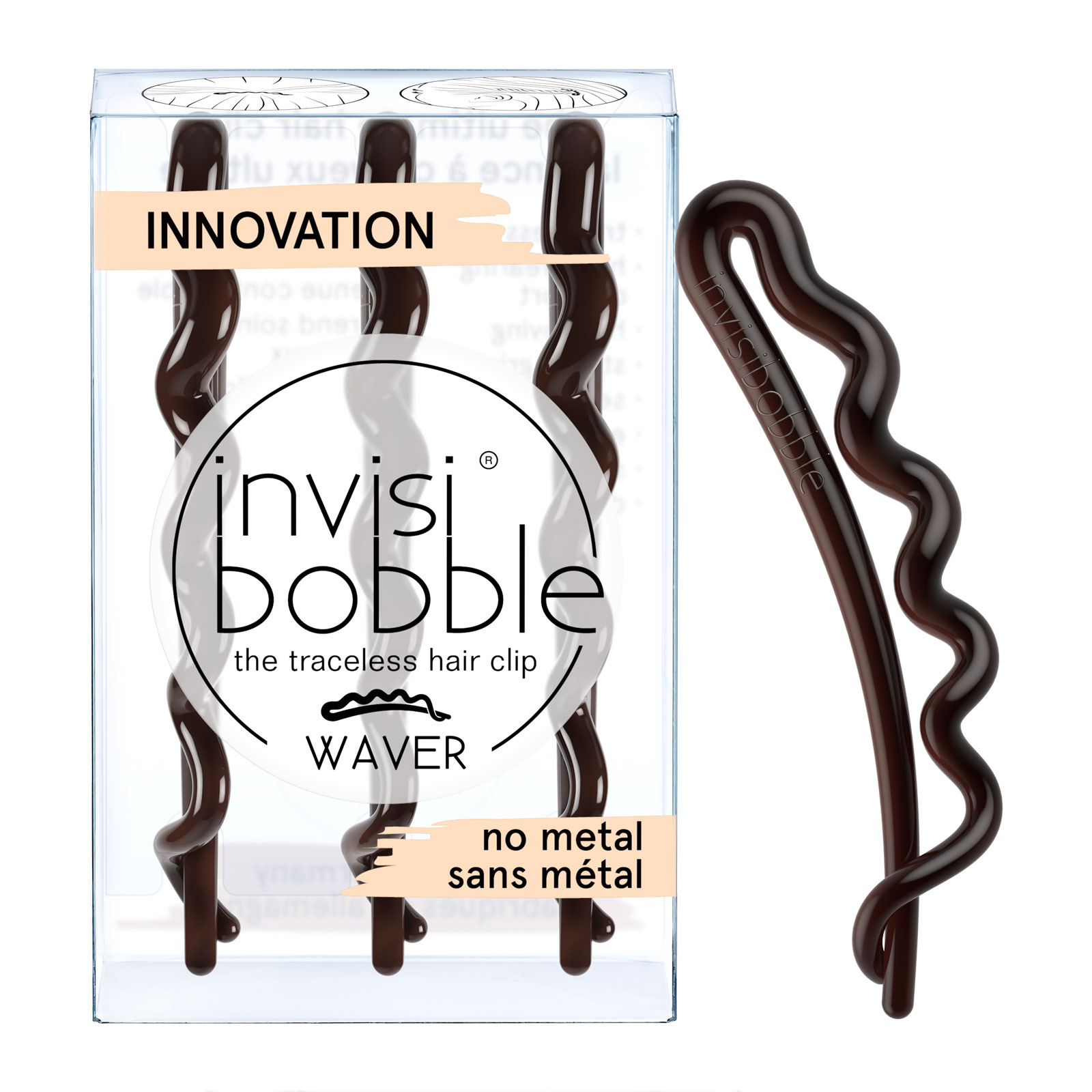 invisibobble 舒适紧固滑动锁发夹 3个 WAVER Pretty Dark