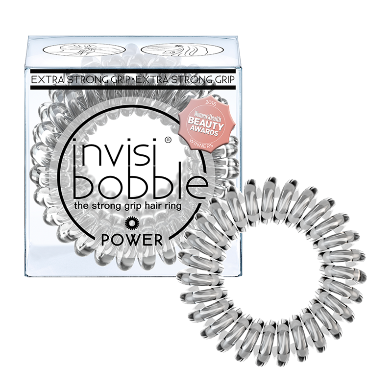 invisibobble power系列无痕弹簧束发圈 不伤发皮筋 3只装 - 透明水晶