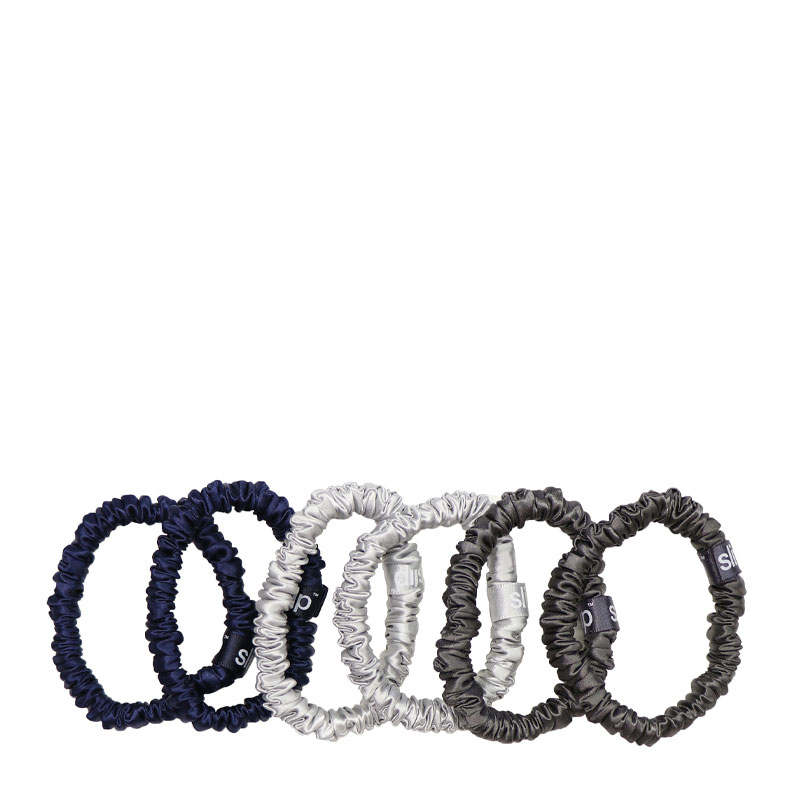 Slip Pure Silk 舒适真丝紧致束发发圈 6个 Skinnies Midnight