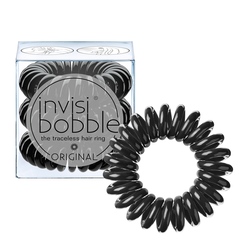 invisibobble original系列无痕弹簧束发圈 不伤发皮筋 3只装 - 黑
