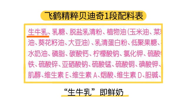 飞鹤精粹贝迪奇1段配料表 飞鹤精粹贝迪奇1段配料表
