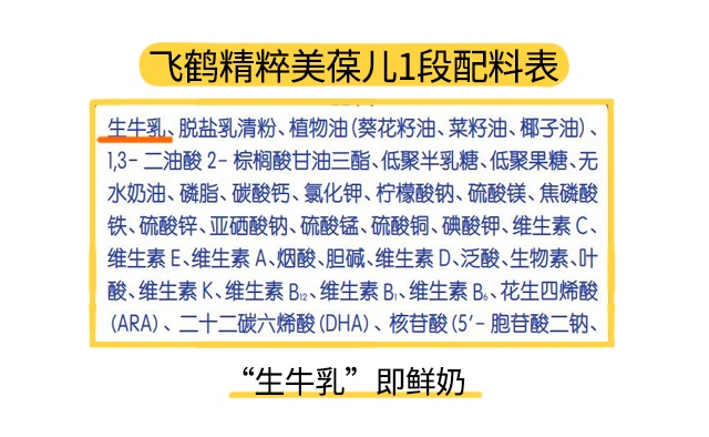 飞鹤精粹美葆儿1段配料表