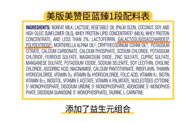 美版美赞臣蓝臻1段配料表 美版美赞臣蓝臻1段配料表