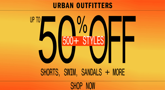 Urban Outfitters美国官网夏季单品短袖、游泳装备等低至5折,快来抢购！