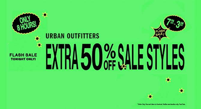 Urban Outfitters美国网站开启限时闪促专场 折扣区额外5折