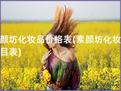 素颜坊化妆品价格表(素颜坊化妆品价目表)