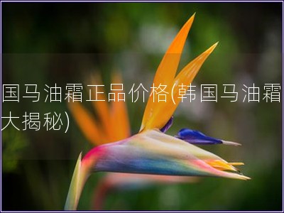 韩国马油霜正品价格(韩国马油霜价格大揭秘) 韩国马油霜正品价格(韩国马油霜价格大揭秘)